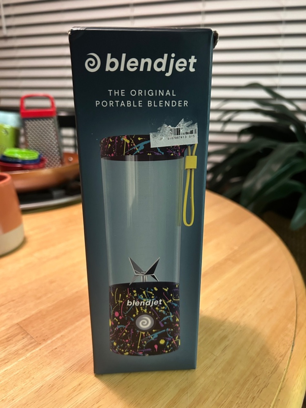 BlendJet Original Portable Blender - Black with Multicolor Splatter. New